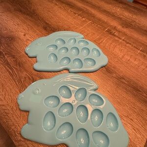 Easter Bunny Deviled Egg Trays 🐰 | Set of 2 | Spring Serving | EUC